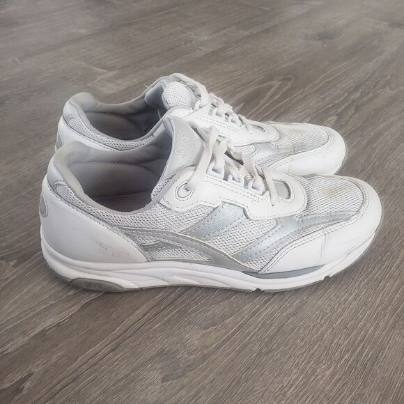 SAS Tour White Leather Mesh Silver Sneaker Shoes Womens Sz 9 Slim Made in USA - Picture 4 of 10